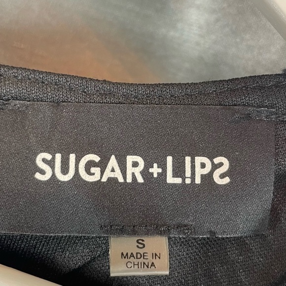 EUC Sugar Lips Armor Lace Inset Jumpsuit Black Size Small - Picture 9 of 9